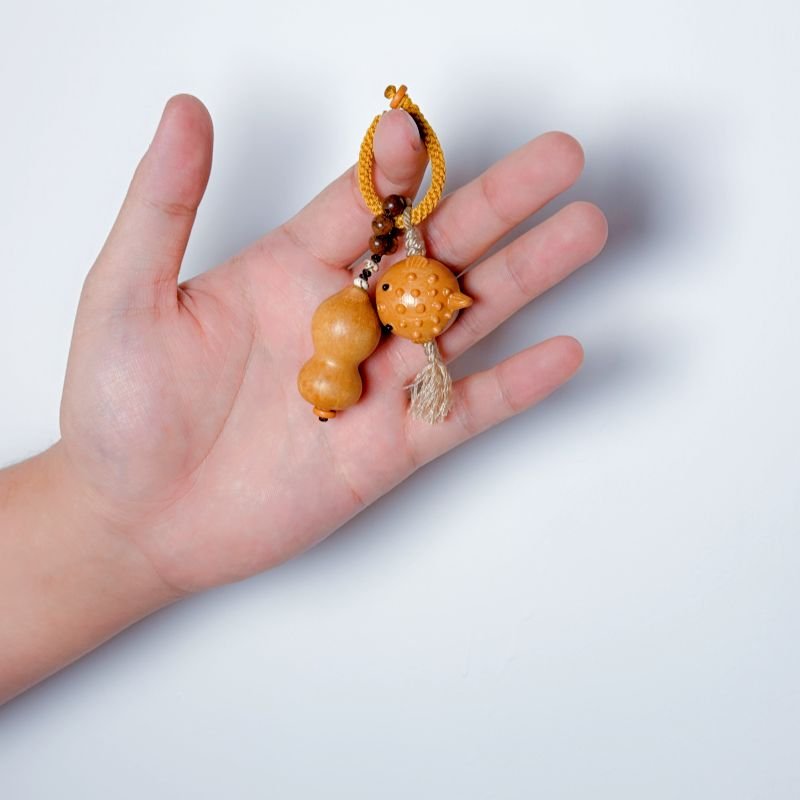 Barbie sandalwood pufferfish gourd key pendant