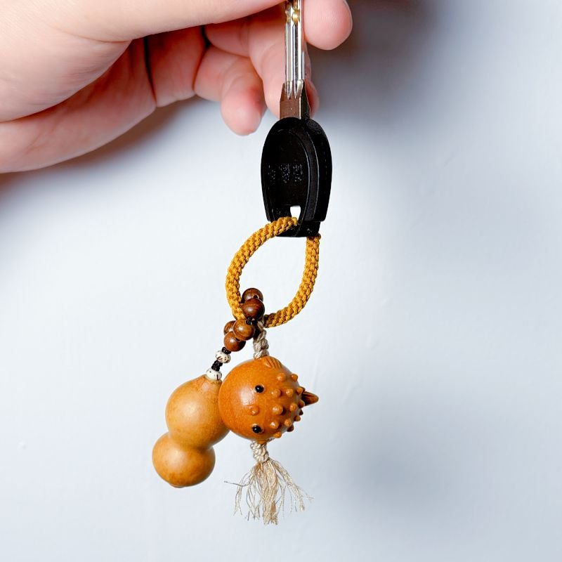 Barbie sandalwood pufferfish gourd key pendant