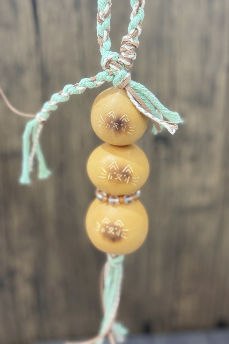 Handmade Rope Gourd Cat Pendant