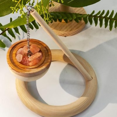 Pendant Hanging Himalayan Salt Elevated Aromatherapy Essential Oil Diffuser Wood
